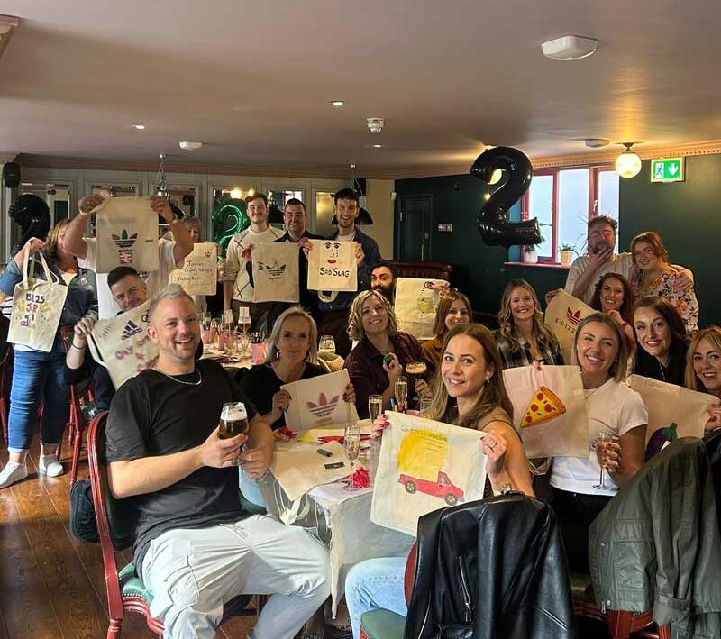 stockport-venue-room-hire 4 Group celebration with personalised prints in stockport