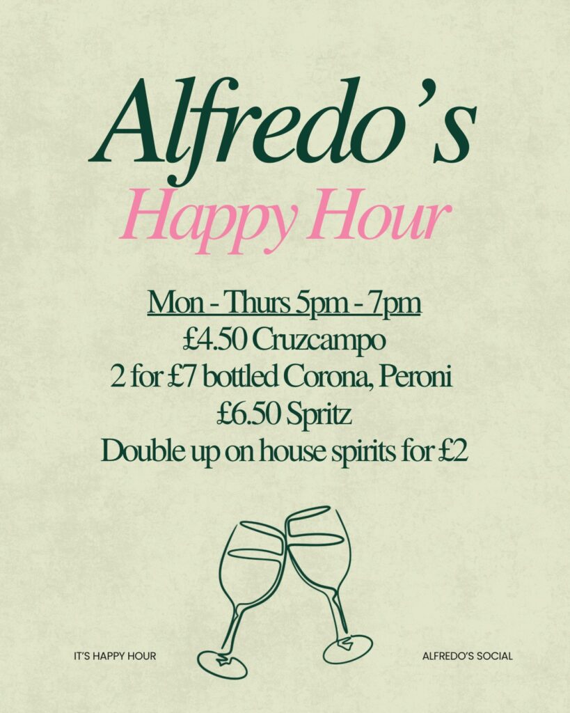 Alfredos social stockport happy hour
