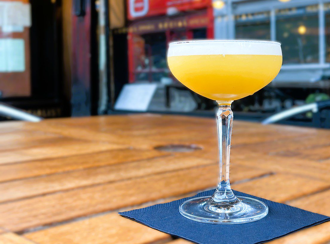 A porn star martini on a table bottomless brunch stockport
